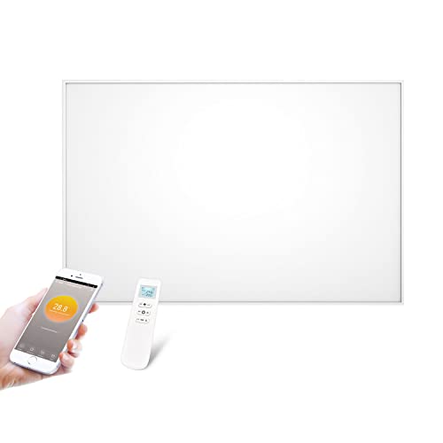 Infrarotheizung mit Thermostat | Fernbedienung und App Steuerung | BLANK 450W (70,5 x 60,5cm) | Infrarotheizkörper Elektroheizung Wandheizung Heizkörper elektrische Heizung Infrarot Heizpaneel
