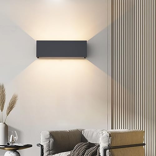 Klighten 30W Außenlampe Außenwandleuchte Anthrazit, 2PCS Aussenleuchte Aussenlampe Wand UP Down, IP65, Wandleuchten Innen/Außen Mit Einstellbar Abstrahlwinkel,für Wohnzimmer Garten, Warmweiß 3000K – Bild 7