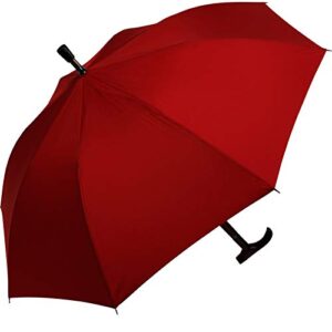 Alternative view of iX-brella Stützschirm höhenverstellbar mit Holzgriff - dunkelrot