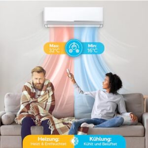 Alternative view of ZENIRO Klimanlage Split Klimagerät Set Air Conditioner mit Heizfunktion 12000 BTU 3,5kW A WiFi/App-Steuerung 4D AirFlow Auto Reinigung inkl. Montagematerial Vorgefüllt R32