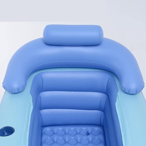 Gazechimp Langlebige Aufblasbare PVC Badewanne 160x84x64cm Badewanne Armlehne – Bild 4