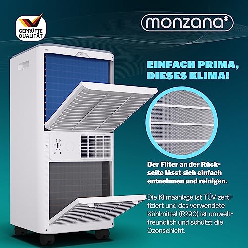 MONZANA® lokale Klimaanlage MZKA2600 WIFI App Mobil Fensterabdichtung Abluftschlauch 9000BTU 4in1 1000W 30qm Fernbedienung Luftentfeuchter Klimagerät – Bild 7