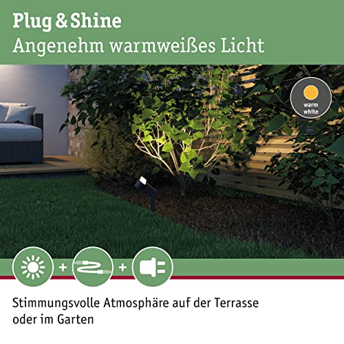 Paulmann 94544 Plug & Shine LED Außenleuchte Plug & Shine Spot Ito IP65 incl. 1x6 Watt dimmbar Außenleuchten Anthrazit Metall, Kunststoff 3000 K – Bild 3