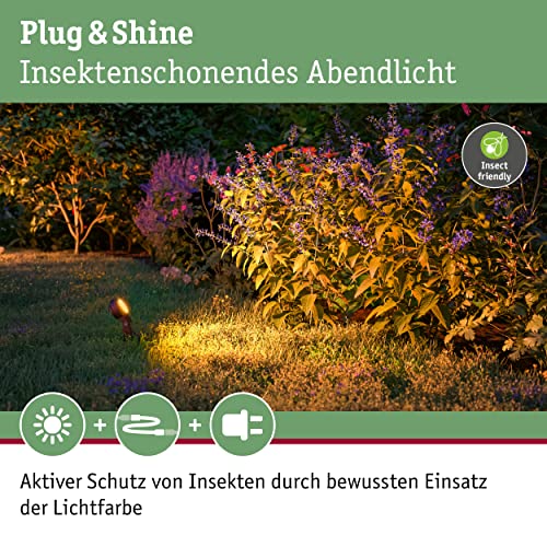 Paulmann 94729 Plug & Shine LED Außenleuchte Gartenstrahler Sting 3er-Set insektenfreundlich IP67 2200K 3x6,3W 75VA Anthrazit rund dimmbar – Bild 3