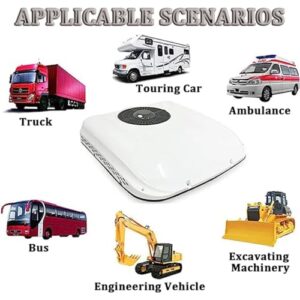 Alternative view of 12 V RV-Klimaanlage, effiziente Kühlung, Dach, DC-Einheit zum Parken, ideal für LKW, Anhänger, Boot, Wohnmobil, Wohnmobil, Wohnwagen