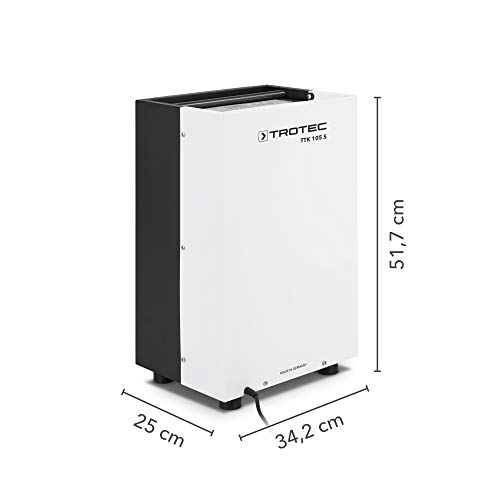 TROTEC Gewerbe Luftentfeuchter TTK 105 S mit Betriebsstundenzähler Bautrockner, Trocknung für Raumgröße bis 45 m² und 112,5 m³ Entfeuchtungsleistung 30 l pro Tag 5,2 l Tankvolumen Luftfilter – Bild 2