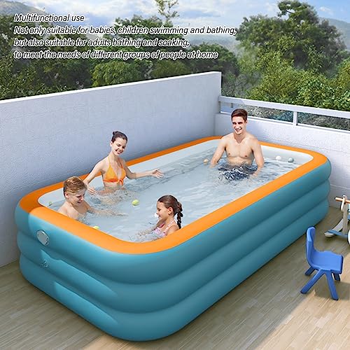 Haofy Aufblasbarer Swimmingpool, 3-lagiges, Faltbares Design für Einfache Lagerung mit Schnellaufblas- und Entlüftungsfunktion, Schwimmbecken für Außenhöfe, Kleine Hinterhöfe, Familiengebrauch (2,6 – Bild 2
