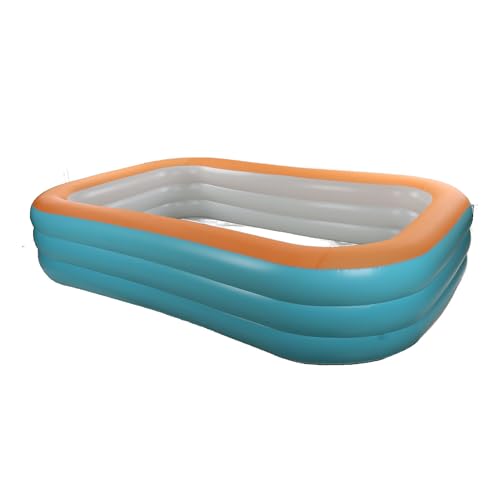 Haofy Aufblasbarer Swimmingpool, 3-lagiges, Faltbares Design für Einfache Lagerung mit Schnellaufblas- und Entlüftungsfunktion, Schwimmbecken für Außenhöfe, Kleine Hinterhöfe, Familiengebrauch (2,6 – Bild 3