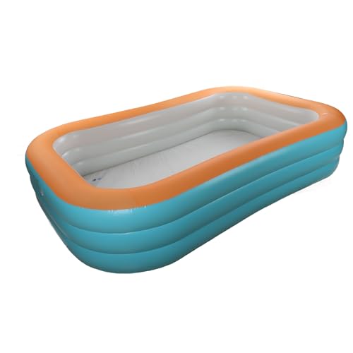 Haofy Aufblasbarer Swimmingpool, 3-lagiges, Faltbares Design für Einfache Lagerung mit Schnellaufblas- und Entlüftungsfunktion, Schwimmbecken für Außenhöfe, Kleine Hinterhöfe, Familiengebrauch (2,6 – Bild 5