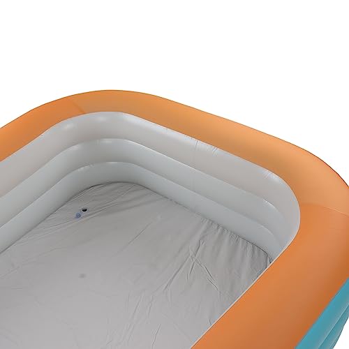 Haofy Aufblasbarer Swimmingpool, 3-lagiges, Faltbares Design für Einfache Lagerung mit Schnellaufblas- und Entlüftungsfunktion, Schwimmbecken für Außenhöfe, Kleine Hinterhöfe, Familiengebrauch (2,6 – Bild 7