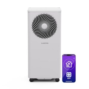 Klarstein mobile Klimaanlage mit Abluftschlauch, 9000 BTU - praktischer Luftentfeuchter, Ventilator & Kühler in einem, inklusive Kit - ideal für Räume bis 31 qm