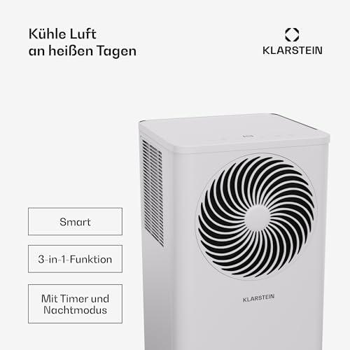 Klarstein mobile Klimaanlage mit Abluftschlauch, 9000 BTU - praktischer Luftentfeuchter, Ventilator & Kühler in einem, inklusive Kit - ideal für Räume bis 31 qm – Bild 2