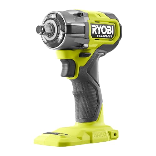 RYOBI 18 V ONE Brushless Akku-Schlagschrauber RIW18CBL-0, max. Drehmoment 450 Nm, 4 Drehmomenteinstellungen, Tri-Beam LED-Beleuchtung, ohne Akku und Ladegerät
