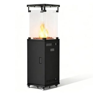 Gas Terrassenstrahler - 11kW Leistungsstarker Standheizer mit Rädern für Garten - Terrasse & Außenbereiche - Tragbarer Propan Heizer inkl. Regler & Schlauch