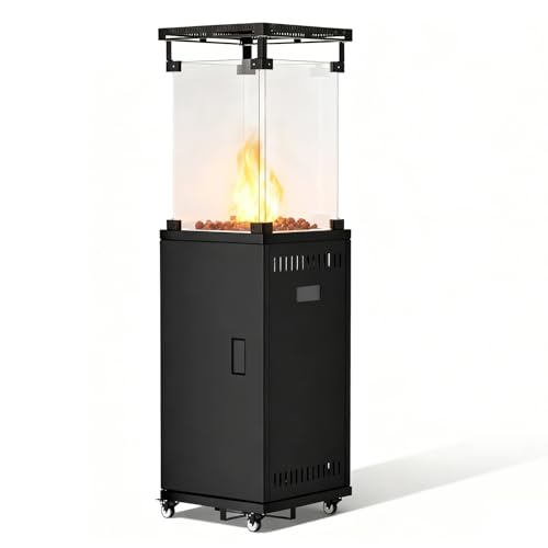 Gas Terrassenstrahler - 11kW Leistungsstarker Standheizer mit Rädern für Garten - Terrasse & Außenbereiche - Tragbarer Propan Heizer inkl. Regler & Schlauch