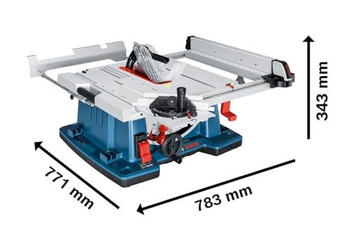Bosch Professional Tischkreissäge GTS 10 XC (Sägeblatt-Ø: 254 mm, Sägeblattbohr-Ø: 30mm inkl. Absaugadapter, Parallelanschlag, Schiebestock, Winkelanschlag, Aufbewahrung für Sägeblatt) – Bild 6