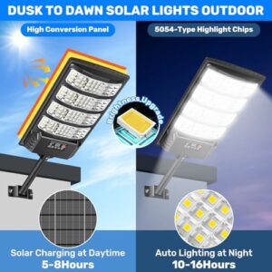 Alternative view of LEKIA Solarlampen für Außen - 6500K Solar Straßenleuchten für Außen mit Bewegungsmelder und Fernbedienung, Weitwinkel LED solar Aussenleuchte Wasserdicht Solarstrahler für Gärten Garage Hof, 4 Stück