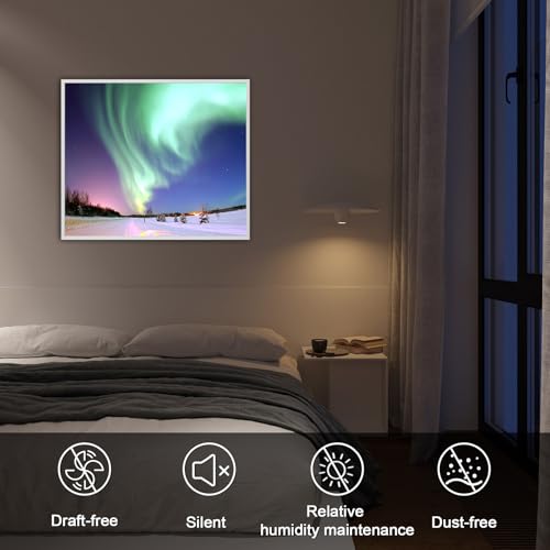 Behaglich Infrarotheizung Bild 300W - Schnellwärmend in 1-3 Min. - Energieeffizient mit Überhitzungsschutz - Flüsterleise - TÜV & 10 Jahre Garantie - Polarlichter – Bild 4