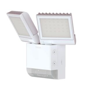 Theben 1020802 theLeda S17-100 WH LED-Strahler I integrierter Bewegungsmelder I weiß I 17 W I Wandmontage I Lichtfarbe 4000 K I Erfassungswinkel 180° I 10 m Reichweite I schwenkbar