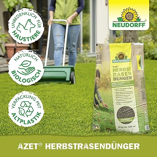 Neudorff Azet HerbstRasenDünger - Organischer Bio-Dünger für 400 m² stärkt die Frosthärte und sorgt für einen dichten, kräftigen Rasen im Frühjahr, 20 kg – Bild 5