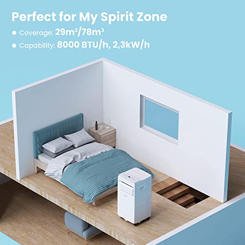 Comfee Mobiles Klimagerät Mobile 8000 Pro, 8000 BTU 2,3kW, Kühlen&Ventilieren&Entfeuchten, Raumgröße bis 78m³(29㎡), APP-Steuerung/Alexa/Google Home/IFTTT, Mobile Klimaanlage mit Abluftschlauch – Bild 9