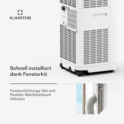 Klarstein Breeze Box 9K Mobile Klimaanlage – 9000 BTU, 32 m², Smart App & Sprachsteuerung, 3-in-1 Kühl, Entfeuchtungs- & Ventilatormodus, Energieeffizienz A, Fensterdichtungsset & Abluftschlauch, Weiß – Bild 5