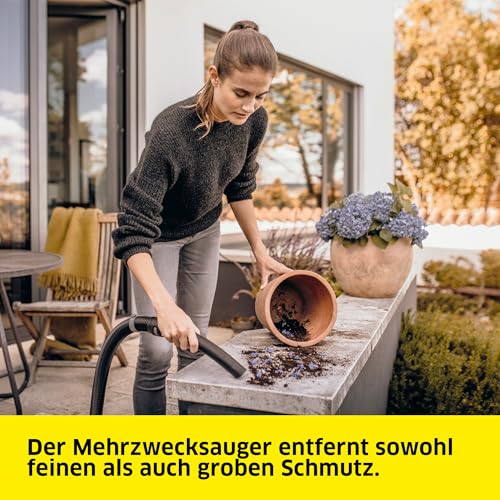 Kärcher Nass-/Trockensauger WD 3 P V-19/4/20, inkl. Patronenfilter, Vliesfilterbeutel, 1.000 W, Kunststoffbehälter: 19 l, Saugschlauch: 2 m, integrierte Steckdose für Elektrowerkzeuge – Bild 2