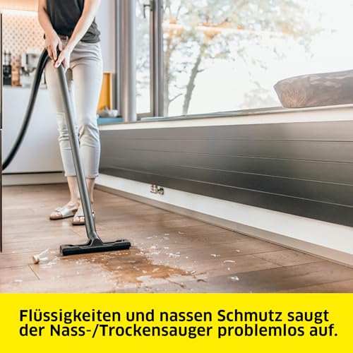 Kärcher Nass-/Trockensauger WD 3 P V-19/4/20, inkl. Patronenfilter, Vliesfilterbeutel, 1.000 W, Kunststoffbehälter: 19 l, Saugschlauch: 2 m, integrierte Steckdose für Elektrowerkzeuge – Bild 3