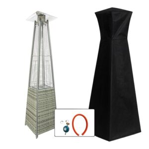 TEMPO STYLE - Pyramid Gas-Heizstrahler für den Außenbereich, 13 kW | Heizung mit offener Flamme für Garten, Bar und Restaurants | Abdeckung und Regler im Lieferumfang enthalten | Modernes Design |