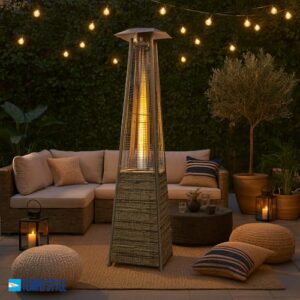 Alternative view of TEMPO STYLE - Pyramid Gas-Heizstrahler für den Außenbereich, 13 kW | Heizung mit offener Flamme für Garten, Bar und Restaurants | Abdeckung und Regler im Lieferumfang enthalten | Modernes Design |