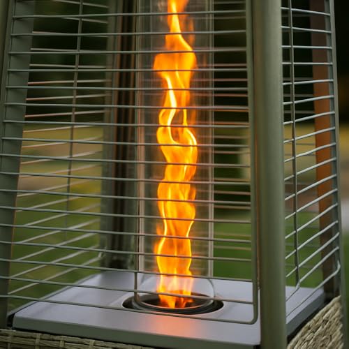 TEMPO STYLE - Pyramid Gas-Heizstrahler für den Außenbereich, 13 kW | Heizung mit offener Flamme für Garten, Bar und Restaurants | Abdeckung und Regler im Lieferumfang enthalten | Modernes Design | – Bild 6