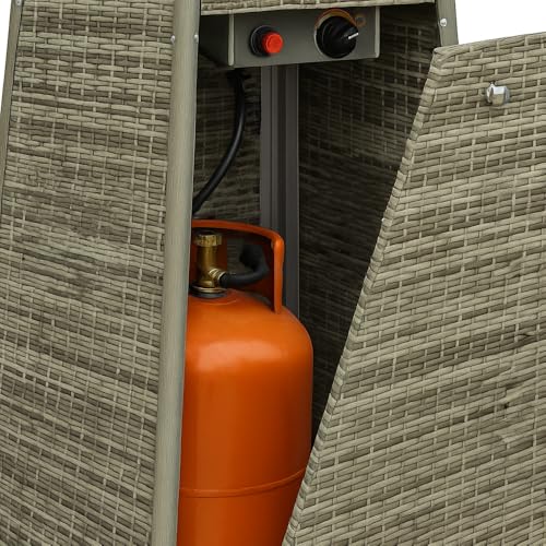 TEMPO STYLE - Pyramid Gas-Heizstrahler für den Außenbereich, 13 kW | Heizung mit offener Flamme für Garten, Bar und Restaurants | Abdeckung und Regler im Lieferumfang enthalten | Modernes Design | – Bild 7