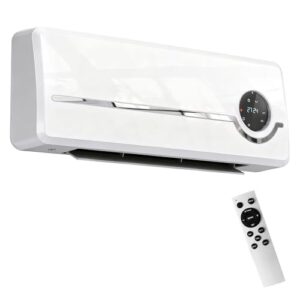 HOMCOM Heizlüfter zur Wandmontage 2000W Keramik-Wandheizung mit Ventilator, Fernbedienung, 2 Heizmodi, LED-Display, Wandheizgerät mit 24h Timer, für Wohnzimmer, Schlafzimmer, Badezimmer Büro