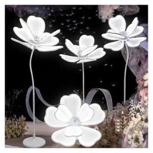 HIFRQVVC Hochzeit Schmetterlinge LED Bodenlicht Stehlampe Pfingstrose Hochzeit LED Warmweiß Set 4 (Whitelight)