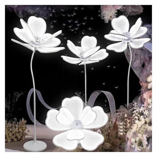 HIFRQVVC Hochzeit Schmetterlinge LED Bodenlicht Stehlampe Pfingstrose Hochzeit LED Warmweiß Set 4 (Whitelight)