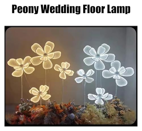 HIFRQVVC Hochzeit Schmetterlinge LED Bodenlicht Stehlampe Pfingstrose Hochzeit LED Warmweiß Set 4 (Whitelight) – Bild 4