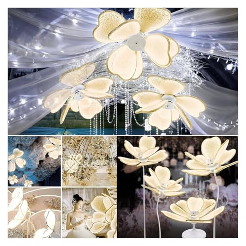HIFRQVVC Hochzeit Schmetterlinge LED Bodenlicht Stehlampe Pfingstrose Hochzeit LED Warmweiß Set 4 (Whitelight) – Bild 5
