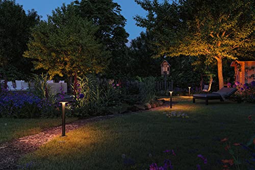 Paulmann 94723 Plug & Shine LED Außenleuchte Pollerleuchte Plate Einzelleuchte IP44 2200K 7W Anthrazit rund dimmbar Goldlicht Kunststoff – Bild 7