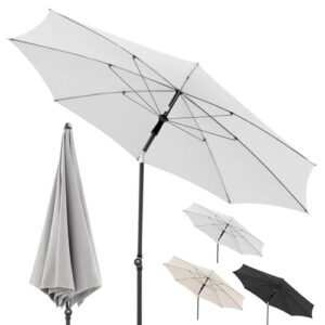 Doppler Sonnenschirm für den Garten Rethink 200cm in Hellgrau - Runder Sonnenschirm für Balkon & Terrasse - Nachhaltiger Schirm aus 100% recyceltem Polyestergewebe - Balkonsonnenschirm mit Hülle