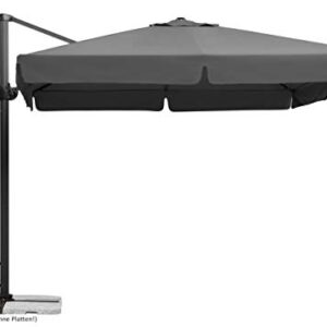 Schneider Sonnenschirm Rhodos, anthrazit, 300 x 300 cm quadratisch, 782-15, Gestell Alu/Stahl, Bespannung Polyester, 24 kg, Anthrazit
