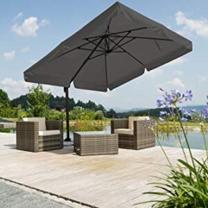 Alternative view of Schneider Sonnenschirm Rhodos, anthrazit, 300 x 300 cm quadratisch, 782-15, Gestell Alu/Stahl, Bespannung Polyester, 24 kg, Anthrazit