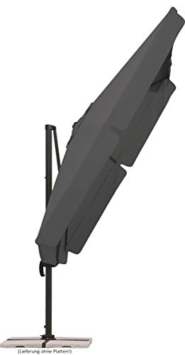 Schneider Sonnenschirm Rhodos, anthrazit, 300 x 300 cm quadratisch, 782-15, Gestell Alu/Stahl, Bespannung Polyester, 24 kg, Anthrazit – Bild 3