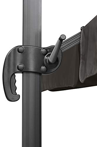 Schneider Sonnenschirm Rhodos, anthrazit, 300 x 300 cm quadratisch, 782-15, Gestell Alu/Stahl, Bespannung Polyester, 24 kg, Anthrazit – Bild 4
