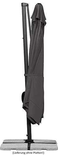 Schneider Sonnenschirm Rhodos, anthrazit, 300 x 300 cm quadratisch, 782-15, Gestell Alu/Stahl, Bespannung Polyester, 24 kg, Anthrazit – Bild 6