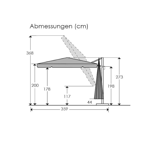 Schneider Sonnenschirm Rhodos, anthrazit, 300 x 300 cm quadratisch, 782-15, Gestell Alu/Stahl, Bespannung Polyester, 24 kg, Anthrazit – Bild 8