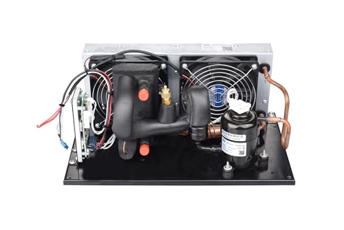 POOIQX Platten-Flüssigkeitskühler DV1920E-P, 24 V DC, 130 W Leistung, Kältemittel R134A, kompaktes und effizientes Kühlmodul,Industrielle Kühlgeräte