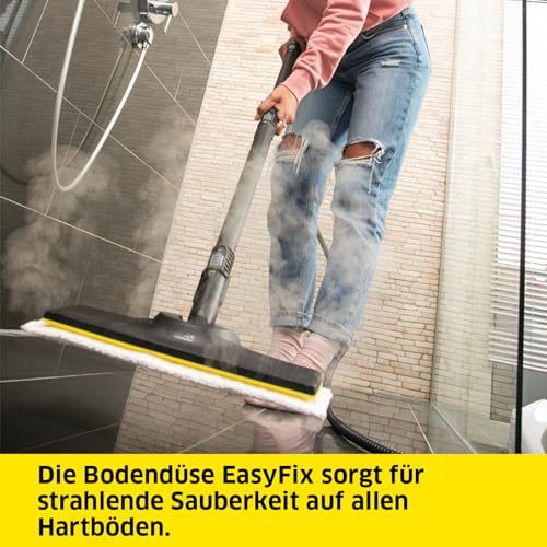 Kärcher Dampfreiniger SC 2 Deluxe, Flächenleistung: ca. 75m², Tank: 1 l, Dampfdruck: max. 3,2 bar, Aufheizzeit: 6,5 min., Heizleistung: 1.500 W, mit Bodenreinigungsset EasyFix und 3 Düsen – Bild 5