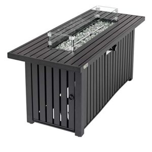 Alternative view of tepro Gasfeuerstelle Topeka XL – rechteckiger Gaskamin mit Edelstahl-Brenner (17 kW), Glasumrandung, Glassteinen, Zündung & Abdeckhaube – Outdoor Feuerstelle 136 x 56 x 63,5 cm inkl. Regler