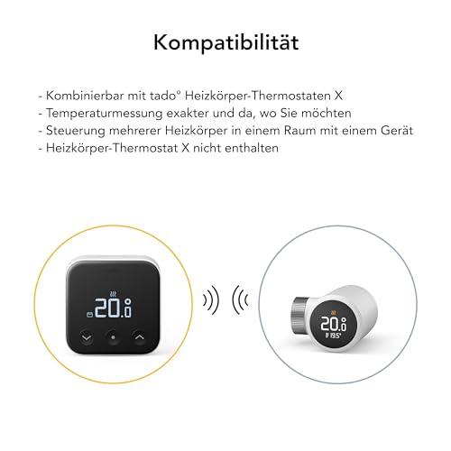 tado° Funk-Temperatursensor X, Zusatzprodukt für Smarte Heizkörperthermostate X, für optimale Heizkörpersteuerung, Energie und Kosten sparen, einfache DIY Installation – Bild 3