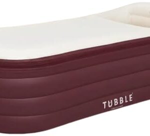Tubble® Aufblasbare Badewanne für Erwachsenen - Neue verbesserte Version, größe 200/255 Liter, neues Model & viel stärkerer Reißverschluss (Deep Burgundy, 255 L/Royale)